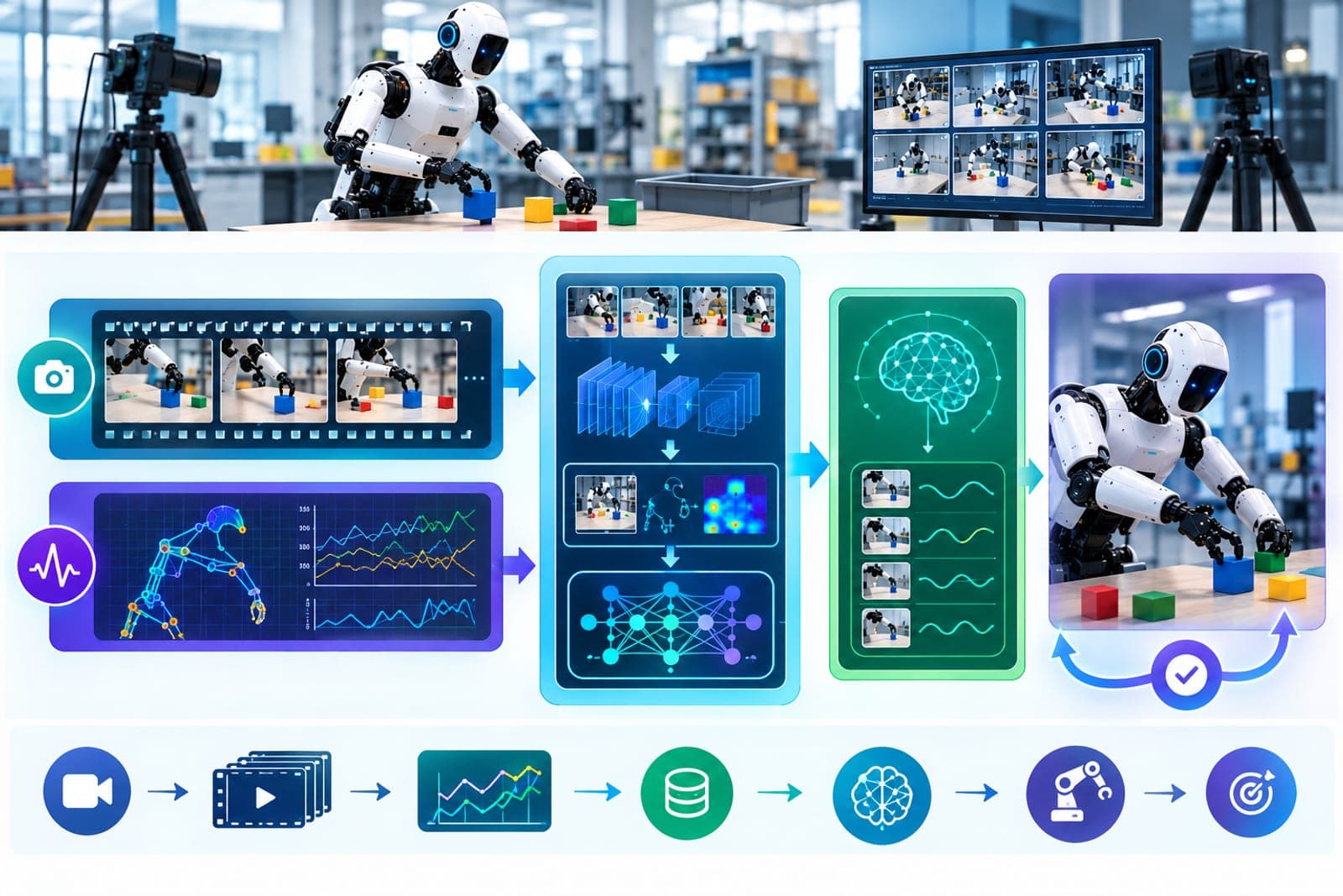 How Physical AI Processes Video and Motion Data to Learn Tasks
